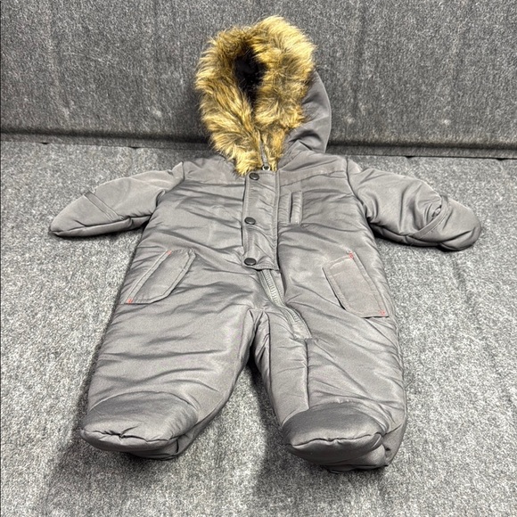 Rothschild Other - Rothschild Gray Infant Snowsuit with Faux Fur Hood